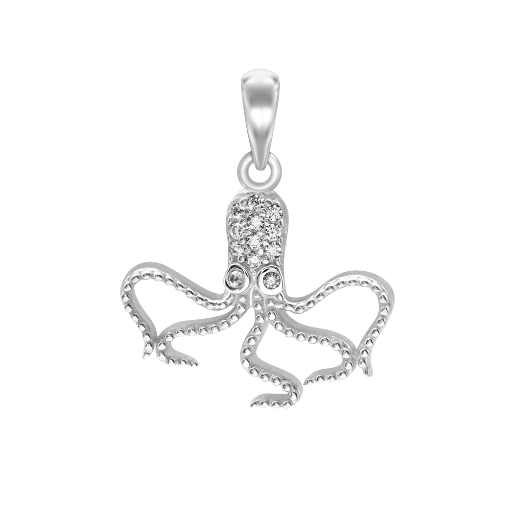 Octopus with CZ's Charm (20 x 18mm)