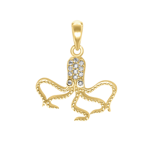 Octopus with CZ's Charm (20 x 18mm)