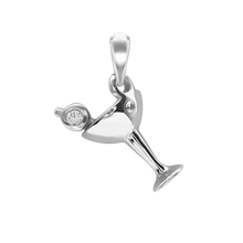 Load image into Gallery viewer, Martini Glass with CZ's Charms (19 x 11mm)
