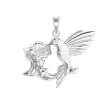 Load image into Gallery viewer, Hummingbird Eating Charm (27 x 31mm)
