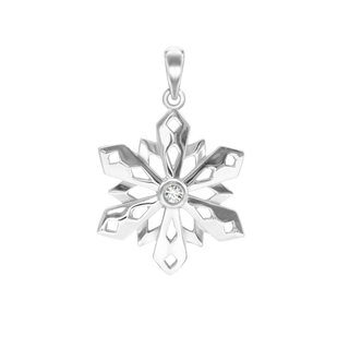 Snowflake Charm with CZ (28 x 19 mm)