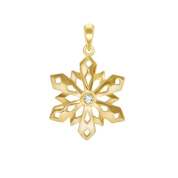 Snowflake Charm with CZ (28 x 19 mm)