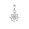 Small Flower Charm with CZ's (19 x 10 mm)
