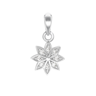Small Flower Charm with CZ's (19 x 10mm)