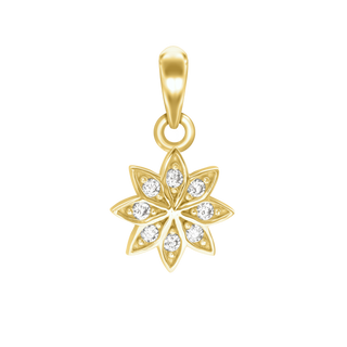 Small Flower Charm with CZ's (19 x 10mm)