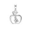 Apple Outline with CZ's Charm (20 x 13 mm)