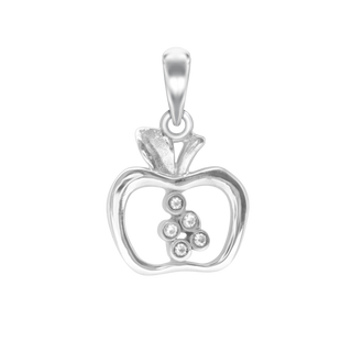 Apple Outline with CZ's Charm (20 x 13mm)