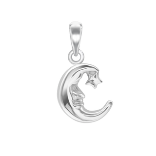 Moon with Face and Star Charm (21 x 10mm)