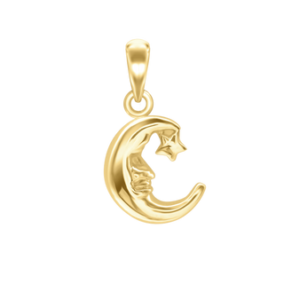 Moon with Face and Star Charm (21 x 10mm)