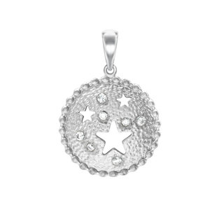 Stars on Disc with CZ's Charm (31 x 22mm)