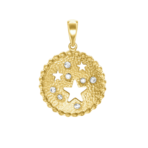 Stars on Disc with CZ's Charm (31 x 22mm)