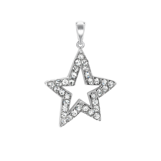 Large Open Star with CZ's Charm (41 x 28mm)