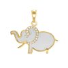 Elephant White Enamel with CZ's Charm (22 x 24mm)