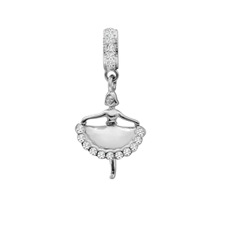 Ballet Dancer with CZ's Charm (28 x 14mm)