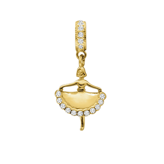 Ballet Dancer with CZ's Charm (28 x 14mm)