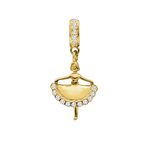 Ballet Dancer with CZ's Charm (28 x 14mm)