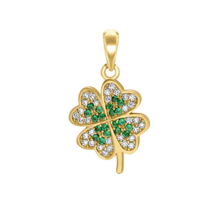 Four Leaf Clover with CZ's Charm (23 x 13mm)