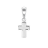 Tiny Cross Charm with White Enamel (18 x 7 mm)