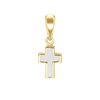 Tiny Cross Charm with White Enamel (18 x 7 mm)