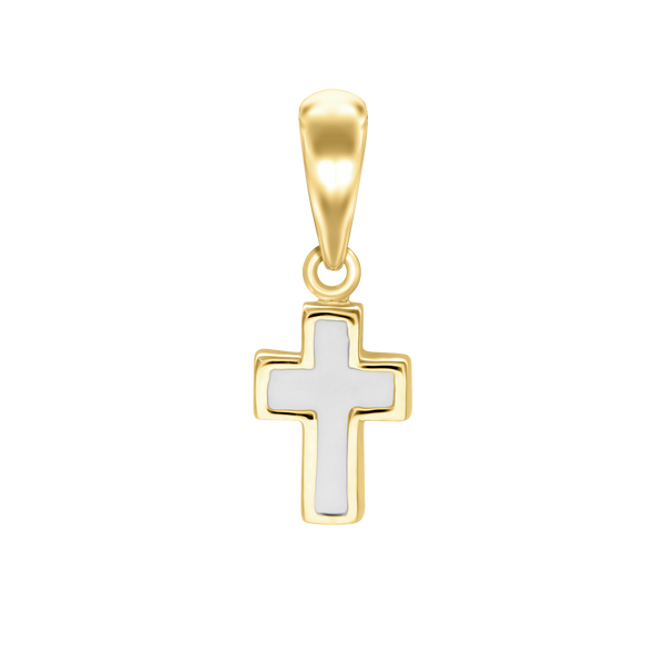 Tiny White Cross Charm (16 x 6 mm)