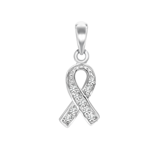 Ribbon Charm with CZ's (22 x 9mm)