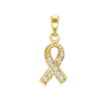 Ribbon Charm with CZ's (22 x 9mm)