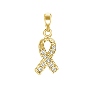 Ribbon Charm with CZ's (22 x 9mm)
