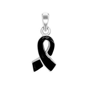 Black Ribbon Charm (21 x 8mm)