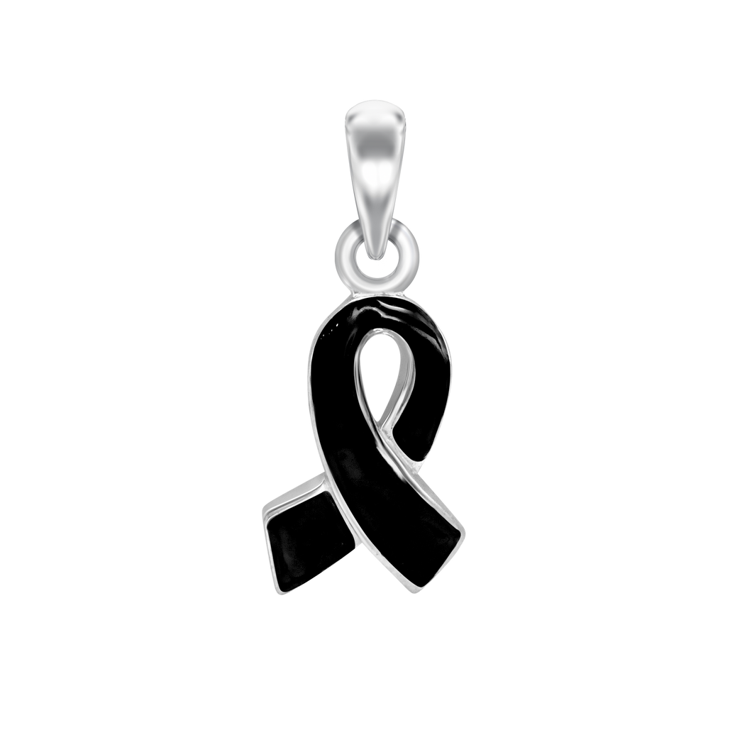 Black Ribbon Charm (21 x 8mm)