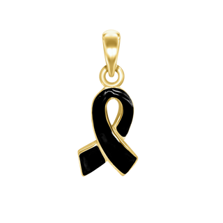 Black Ribbon Charm (21 x 8mm)