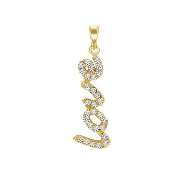 Love Charm with CZ's (40 x 13mm)