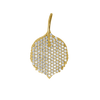 Round Leaf Charm with CZ's (27 x 16mm)