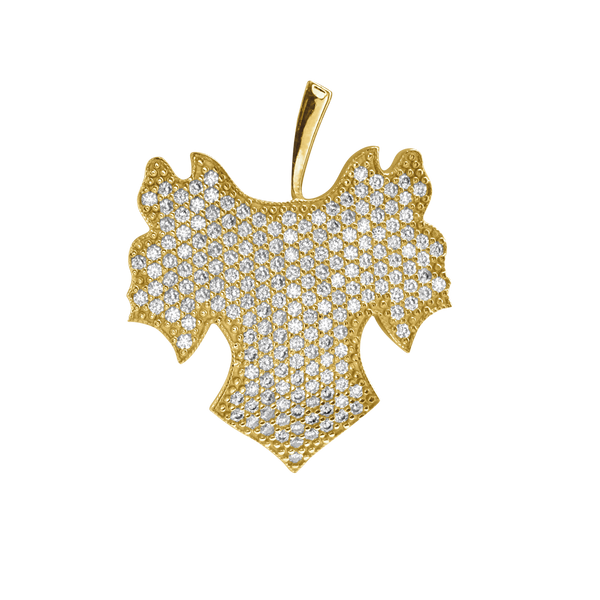 Maple Leaf Charm with CZ's (28 x 20mm)