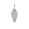 Thin Leaf Charm with CZ's (36 x 13mm)