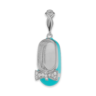 Baby Shoe with CZ's Charm (28 x 10 mm)