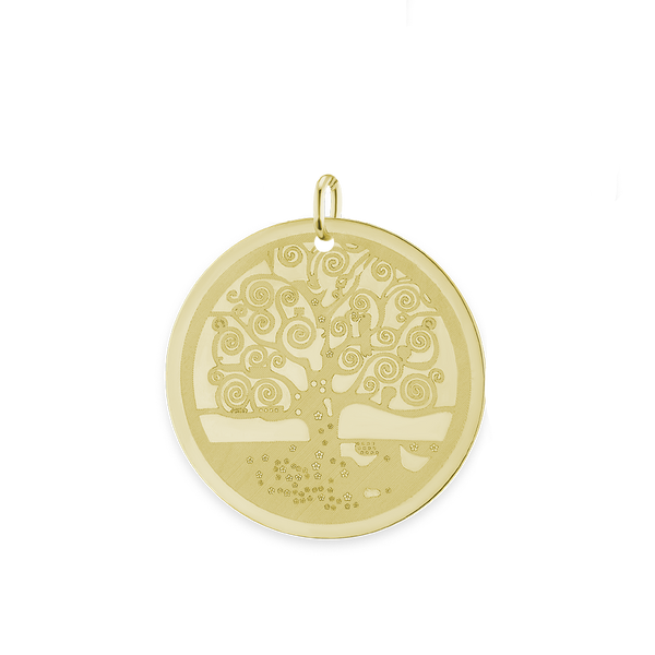 Circle with Tree Engraving Charm (26 x 25mm)