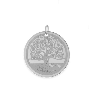 Circle with Tree Engraving Charm (26 x 25mm)