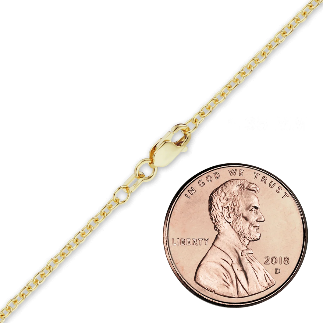 Canal St. Cable Anklet in 18K Yellow Gold