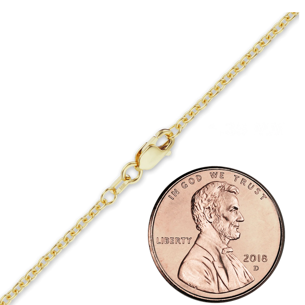 Canal St. Cable Chain Anklet in 10K Yellow Gold