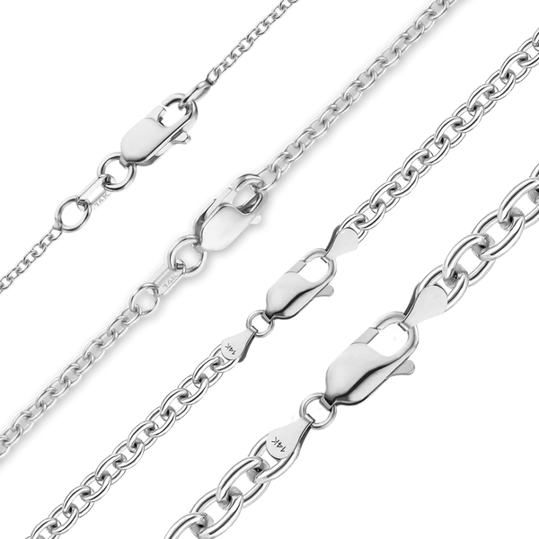 Canal St. Cable Bracelet in 14K White Gold