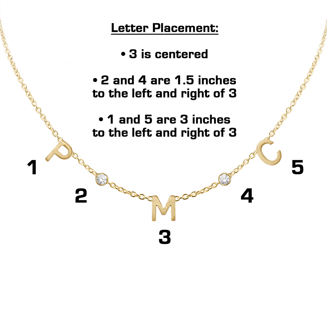 Initial and Gemstone Necklace in 14K Yellow Gold