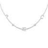 Initial and Gemstone Bracelet (Horizontal) in 14K White Gold