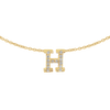 Hanging Initial Necklace with Diamonds in 14K Yellow Gold