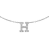 Hanging Initial Necklace with Diamonds in 14K White Gold