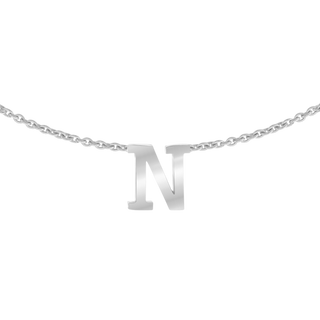 Hanging Initial Necklace in 14K White Gold