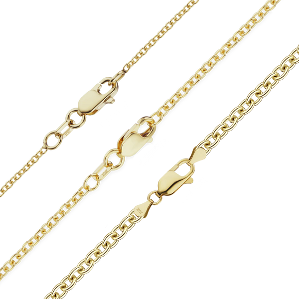 Canal St. Cable Chain Anklet in 10K Yellow Gold