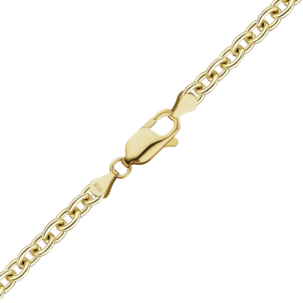 Canal St. Cable Chain Anklet in 10K Yellow Gold