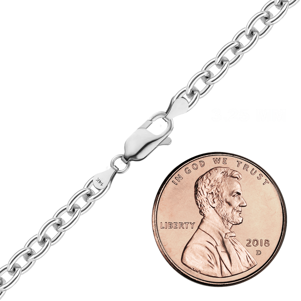 Canal St. Cable Necklace in 14K White Gold