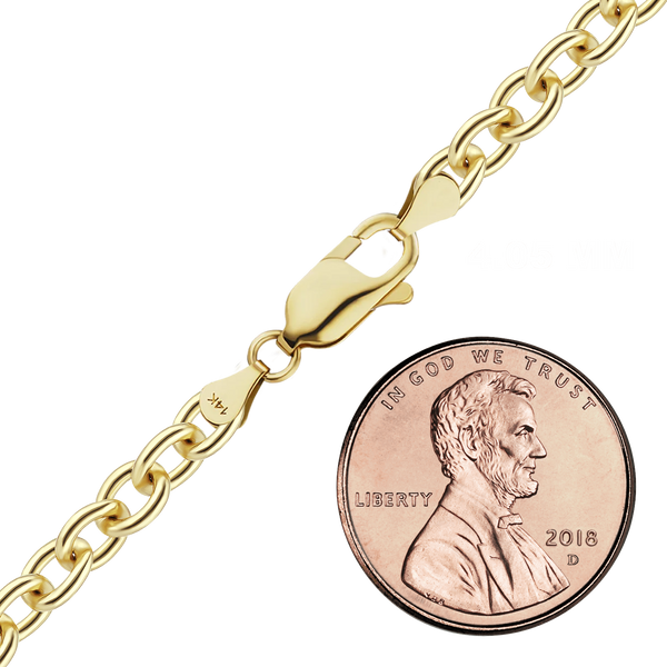 Canal St. Cable Anklet in 14K Yellow Gold