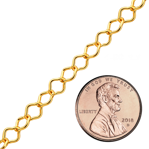Bulk / Spooled Clover Chain in 14K Gold-Filled (4.50 mm - 4.90 mm)